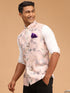 Light Pink Floral Printed Nehru Jacket